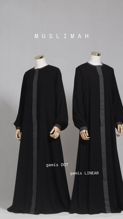 MUSLIMAH GAMIS LINEAR BLACK