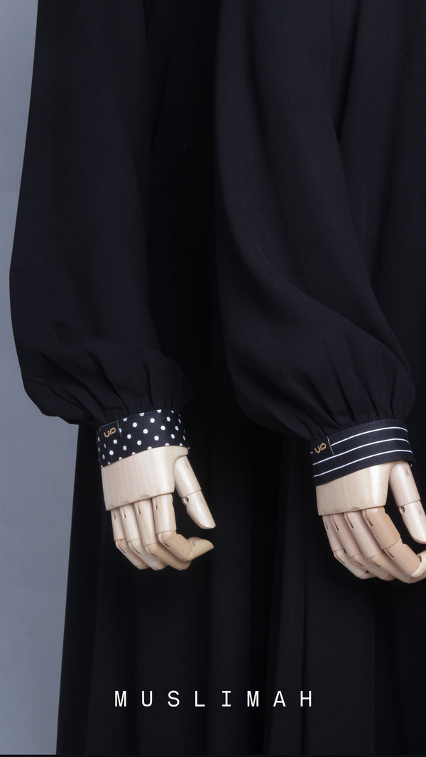 MUSLIMAH GAMIS LINEAR BLACK