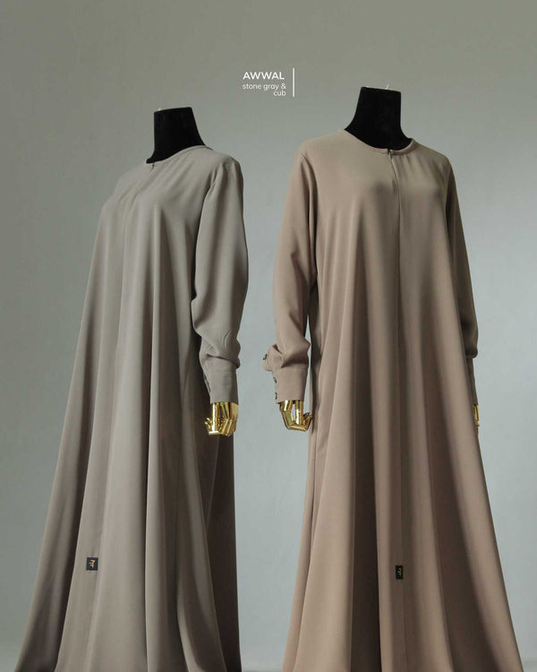 AWWAL ABAYA STONE GRAY