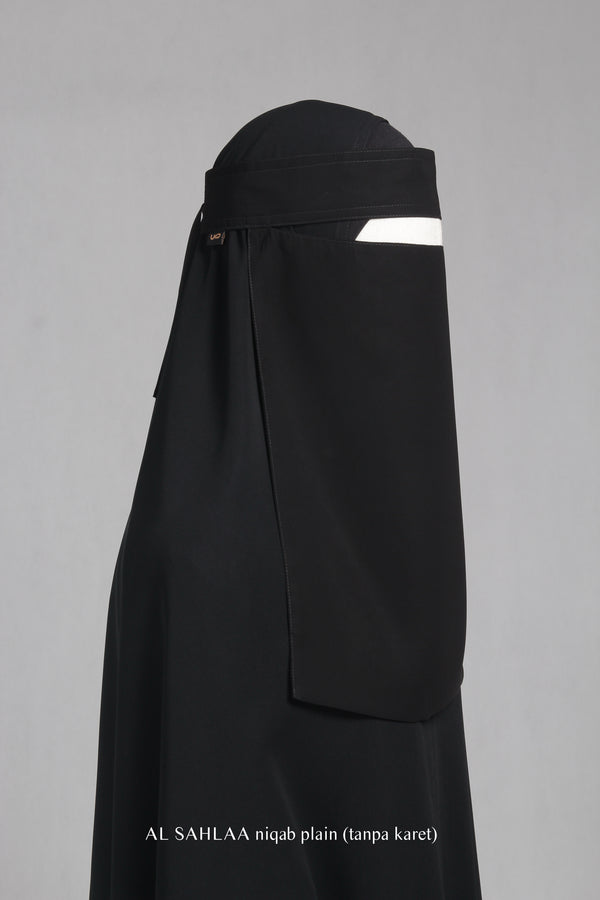 AL SAHLAA NIQAB PLAIN TANPA KARET BLACK