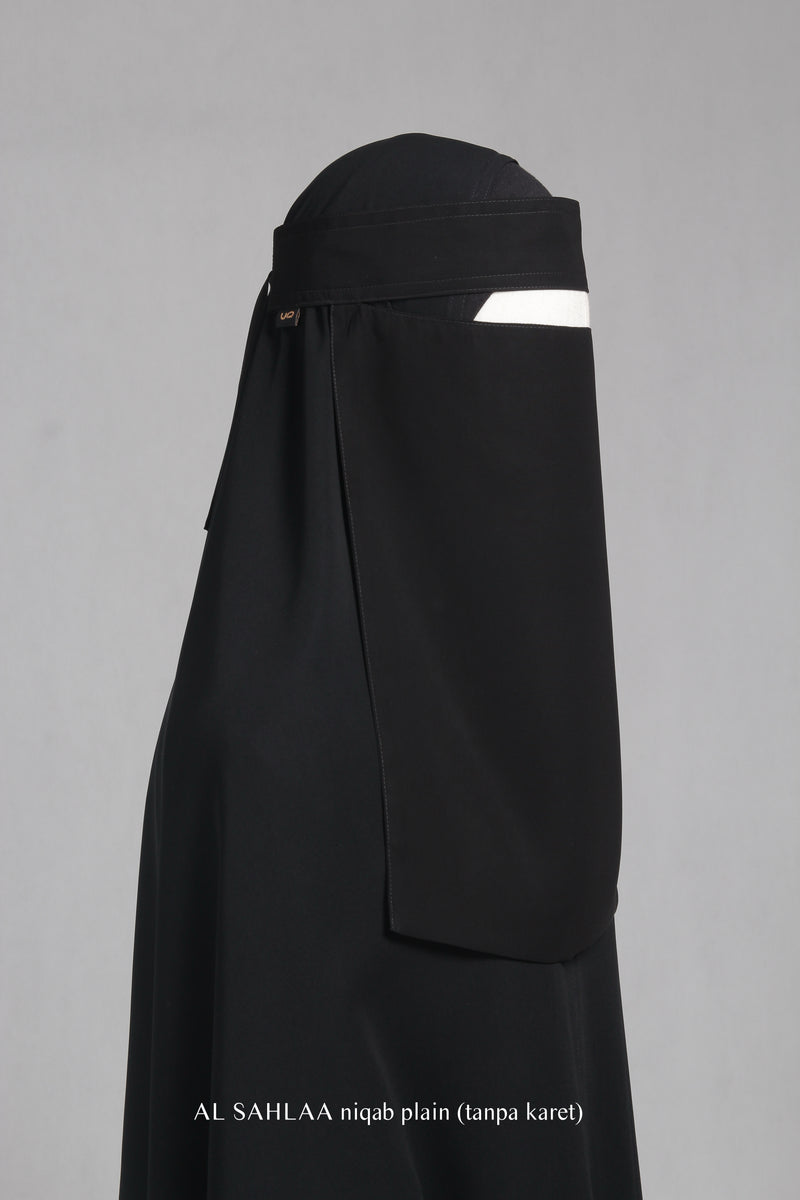 AL SAHLAA NIQAB PLAIN TANPA KARET BLACK