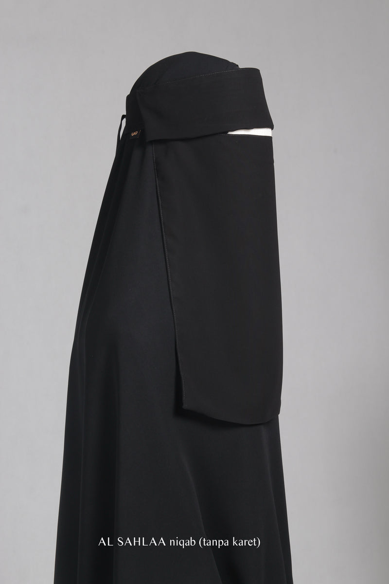 AL SAHLAA NIQAB TANPA KARET BLACK