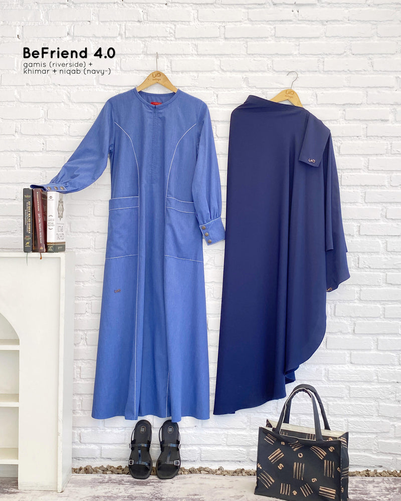 BeFriend 4.0 Shafa Classic Khimar Navy (-)