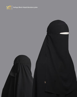 Safago Black Niqab Bandana Plain