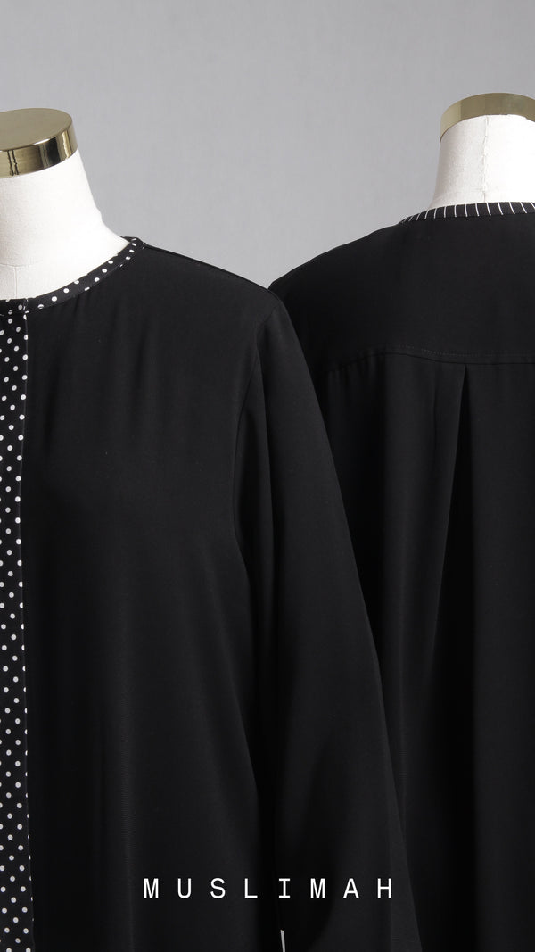 MUSLIMAH GAMIS DOT BLACK
