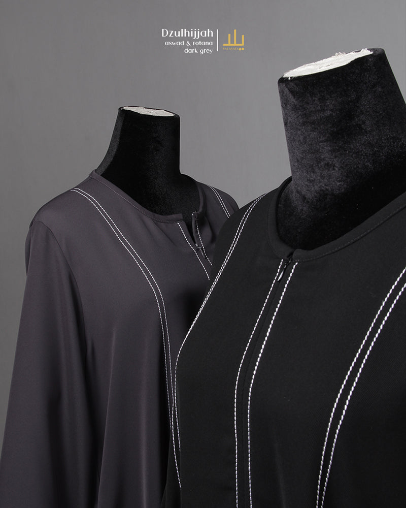 DZULHIJJAH 1445 SHINE ABAYA BLACK ASWAD