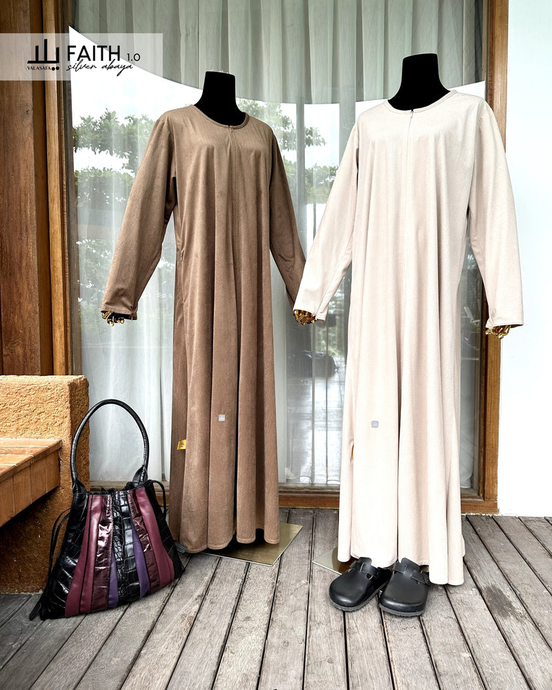 FAITH 1.0 SILVER ABAYA CORNSILK