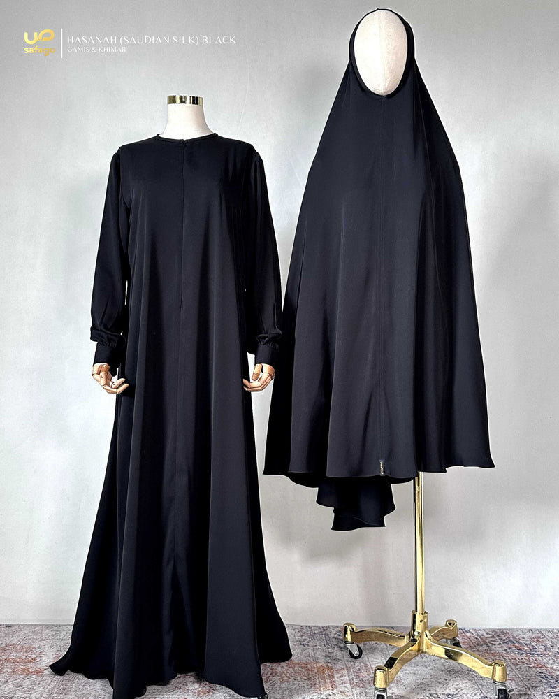 HASANAH KHIMAR (SAUDIAN SILK) BLACK
