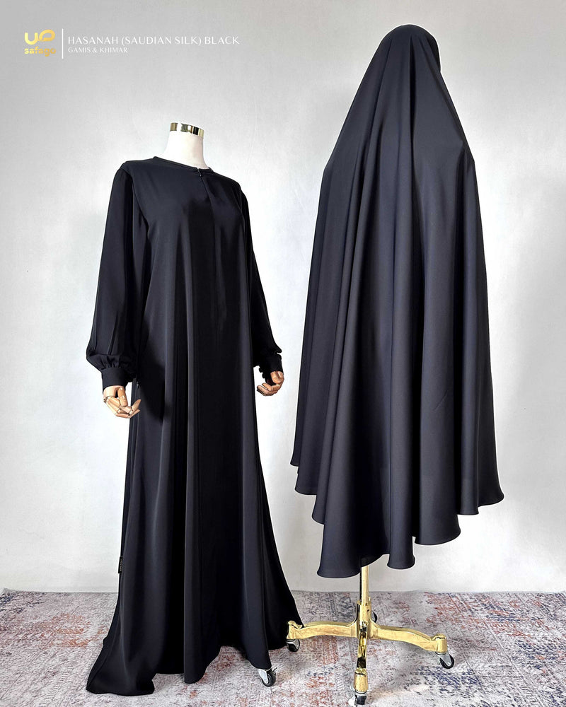 HASANAH KHIMAR (SAUDIAN SILK) BLACK