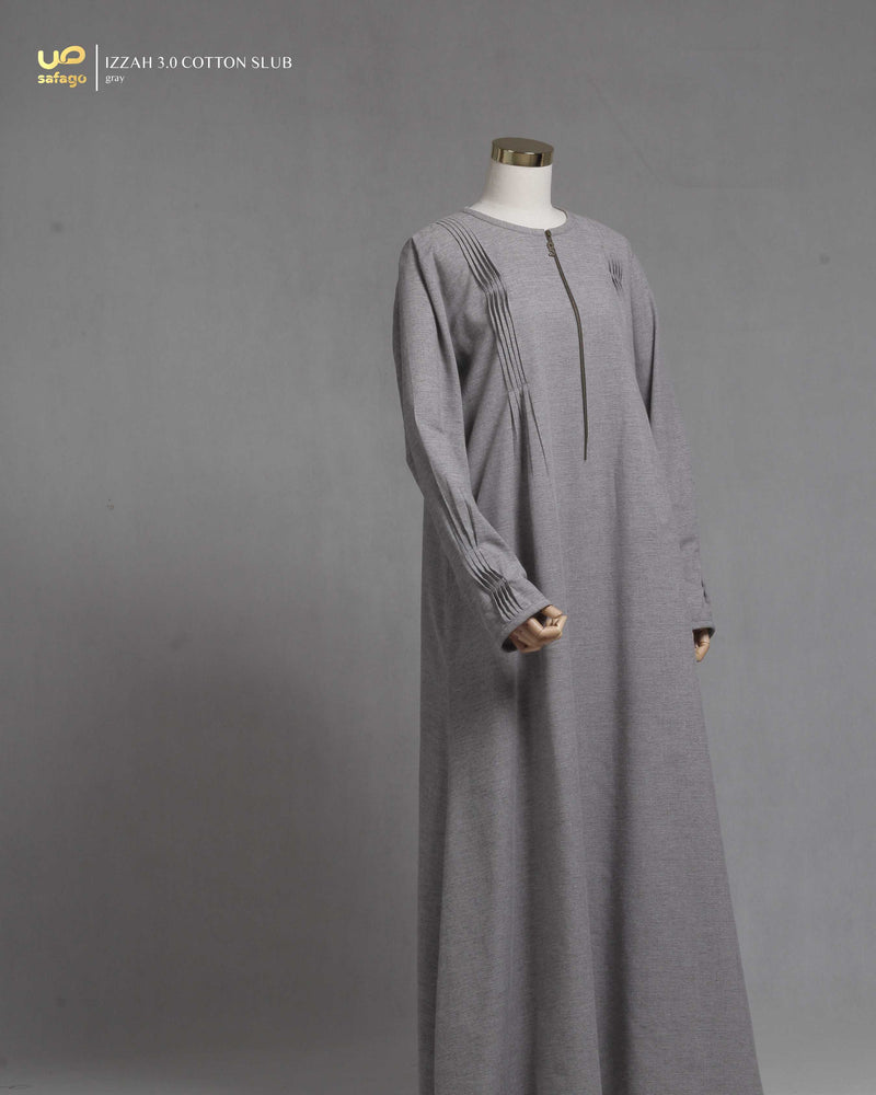 IZZAH 3.0 COTTON SLUB GAMIS GRAY
