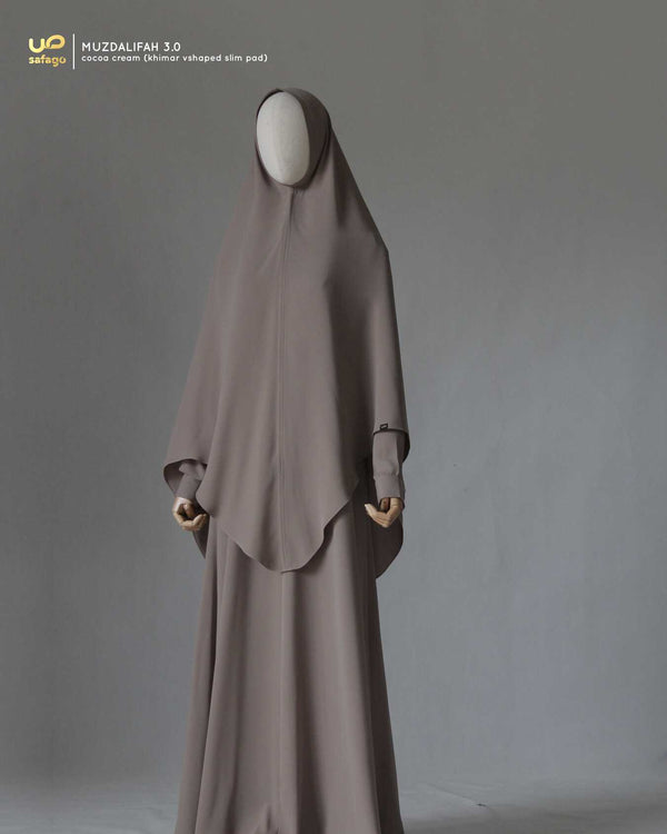 MUZDALIFAH 3.0 KHIMAR COCOA CREAM VSHAPED