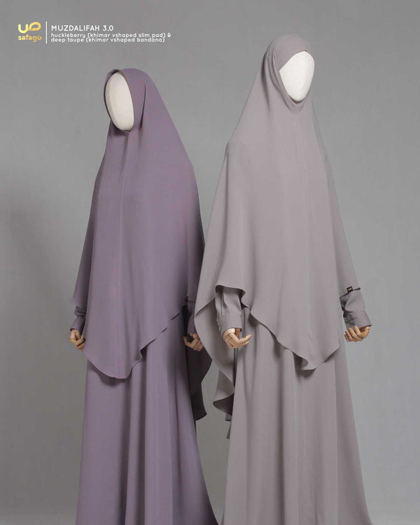 MUZDALIFAH 3.0 KHIMAR DEEP TAUPE VSHAPED