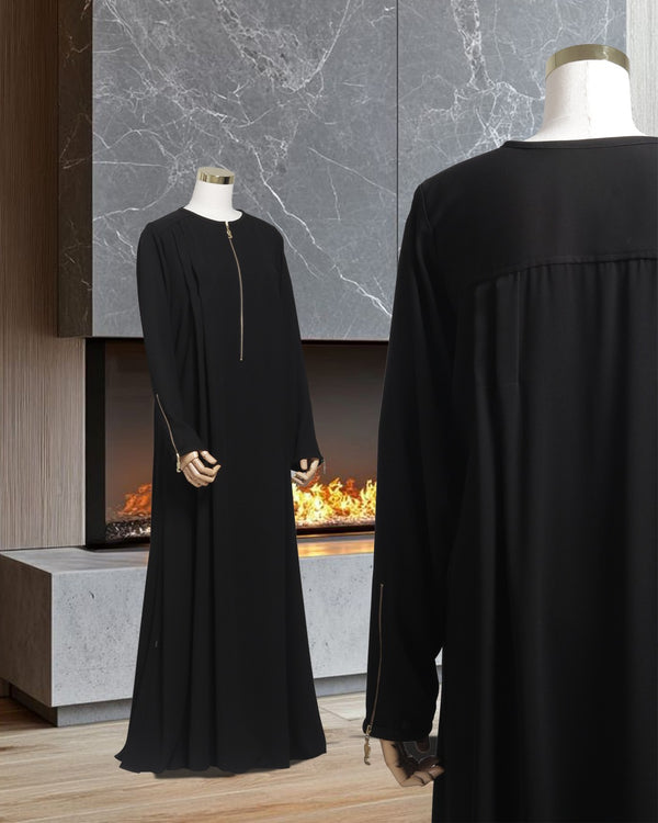 QANITA SAFA GOLD GAMIS PITCH BLACK