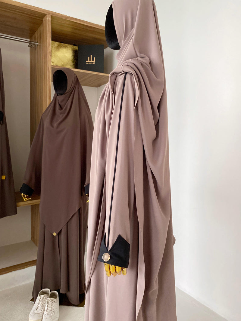 RAMADHAN 1445 SHINE ABAYA TAUPE GRAY