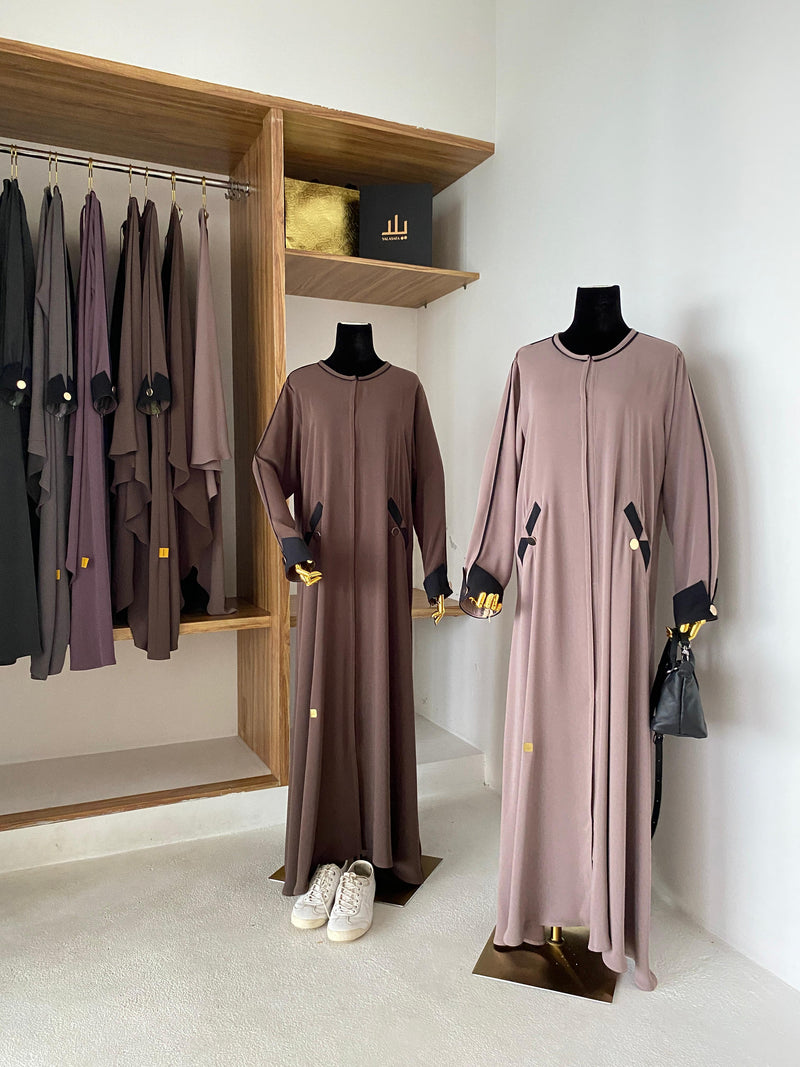 RAMADHAN 1445 SHINE ABAYA TAUPE GRAY