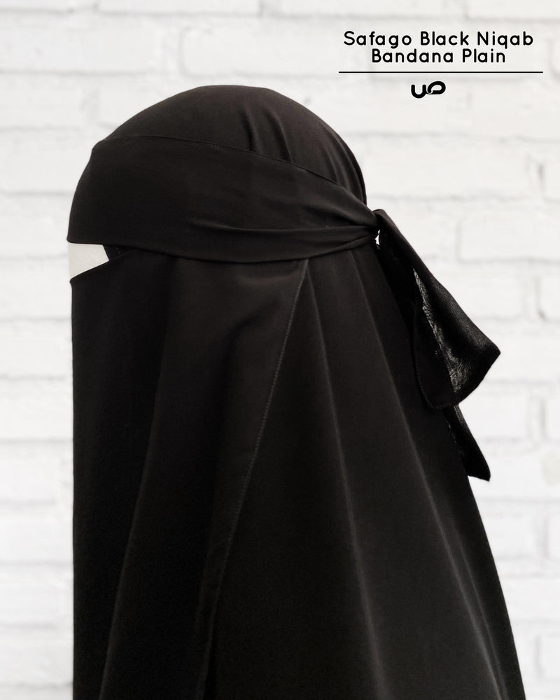 Safago Black Niqab Bandana Plain