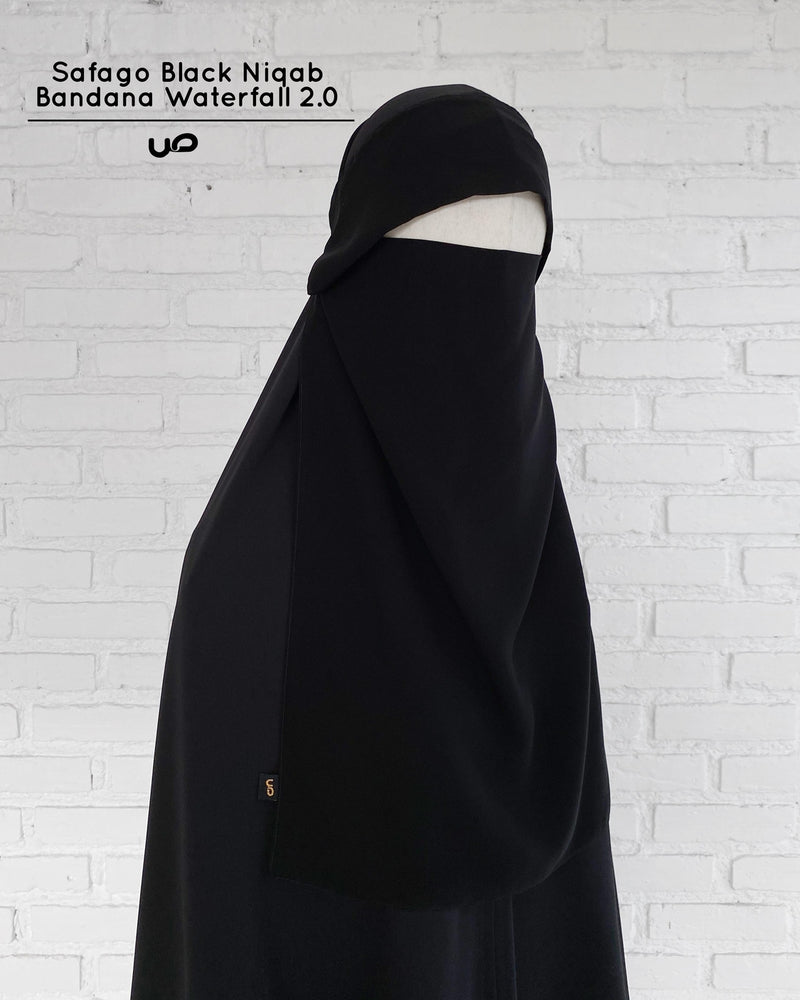 Safago Black Niqab Bandana Waterfall 2.0