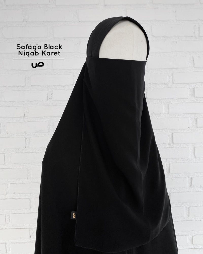 Safago Black Niqab Karet