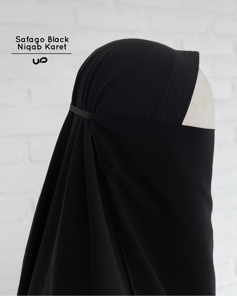 Safago Black Niqab Karet