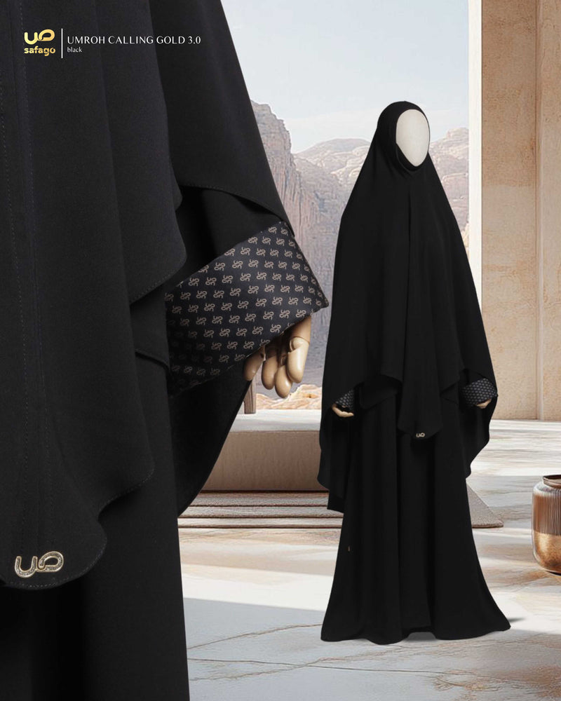 UMROH CALLING GOLD 3.0 KHIMAR BLACK