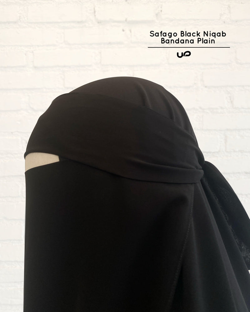 Safago Black Niqab Bandana Plain