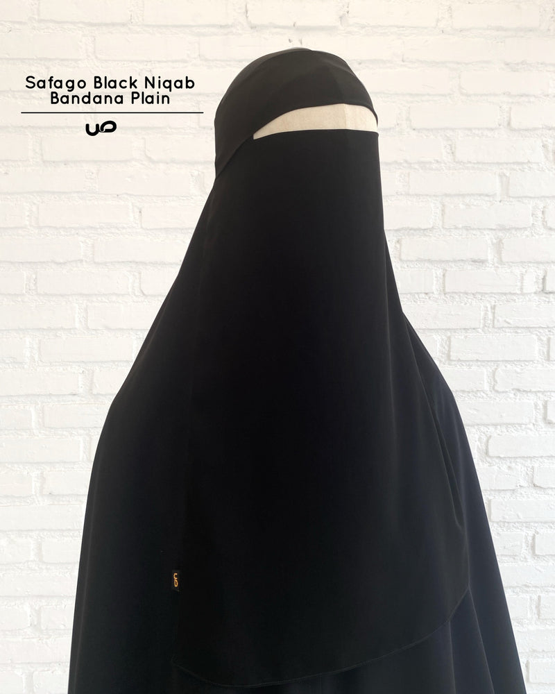 Safago Black Niqab Bandana Plain