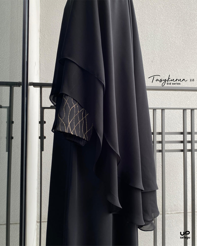 TASYKURUN EID SERIES KHIMAR BLACK (-) CLASSIC