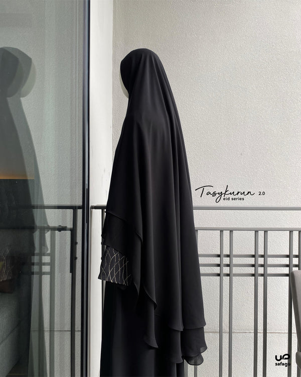 TASYKURUN EID SERIES KHIMAR BLACK (-) CLASSIC
