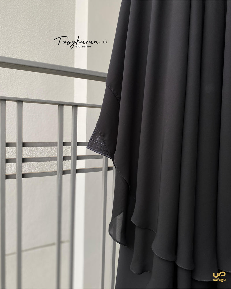 TASYKURUN EID SERIES KHIMAR BLACK (-) CLASSIC