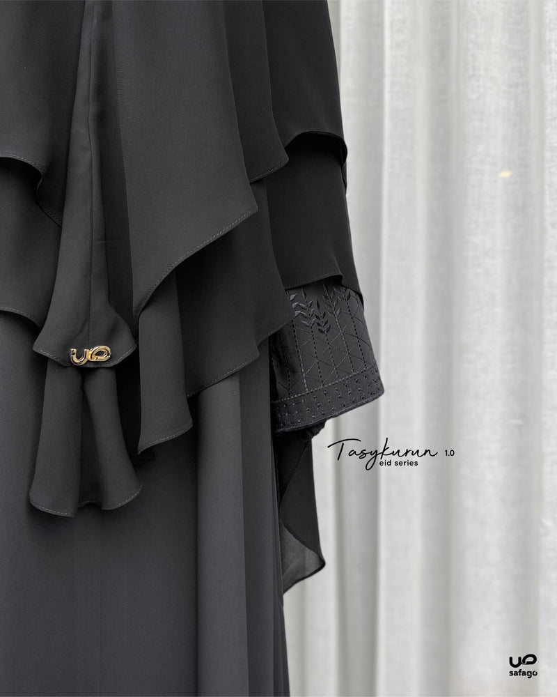 TASYKURUN EID SERIES KHIMAR BLACK (-) CLASSIC