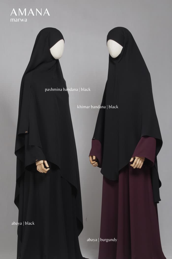 AMANA MARWA KHIMAR BURGUNDY