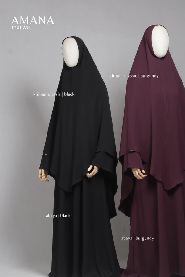 AMANA MARWA KHIMAR BURGUNDY
