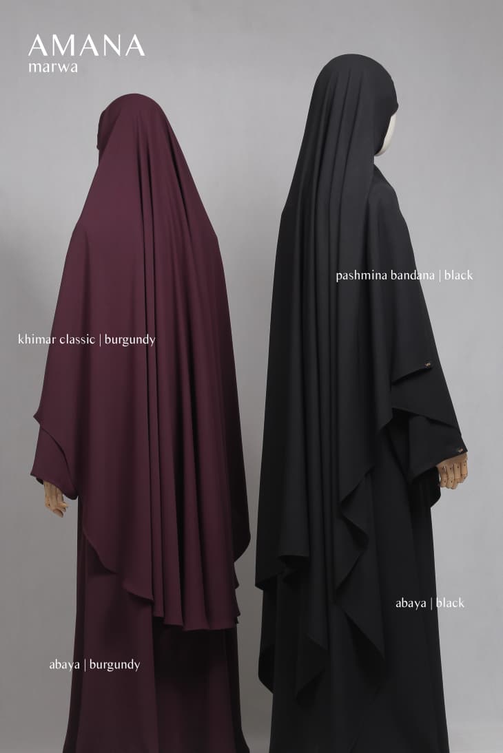 AMANA MARWA KHIMAR BURGUNDY