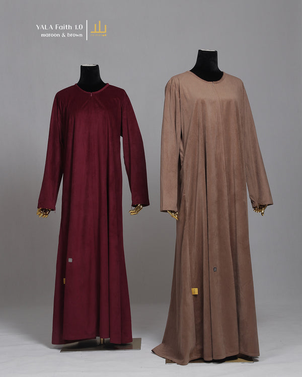 FAITH 1.0 SILVER ABAYA MAROON