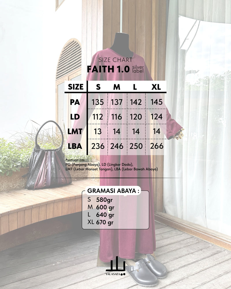 FAITH 1.0 SILVER ABAYA MAROON