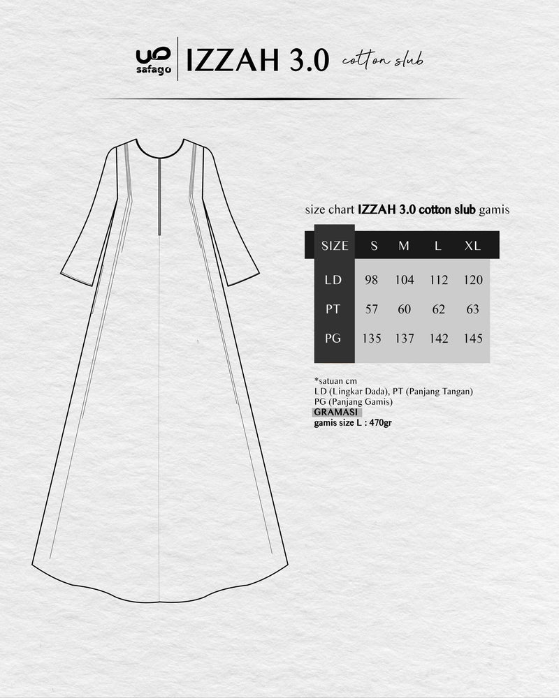 IZZAH 3.0 COTTON SLUB GAMIS GRAY