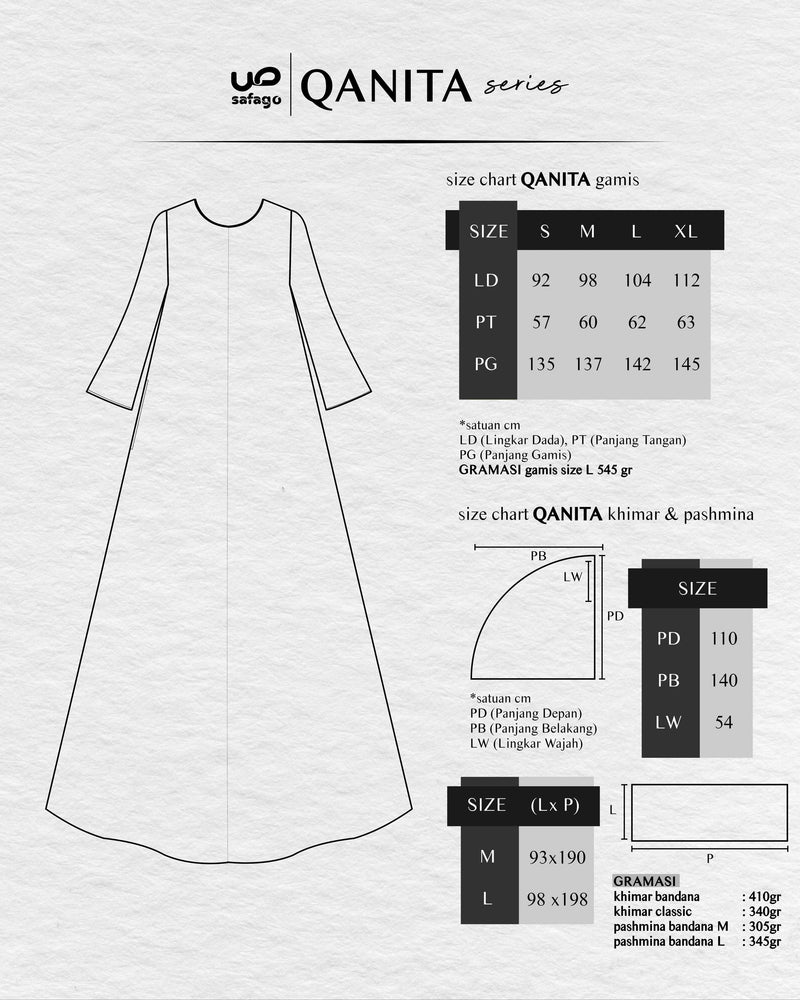 QANITA KHIMAR GREY STONE