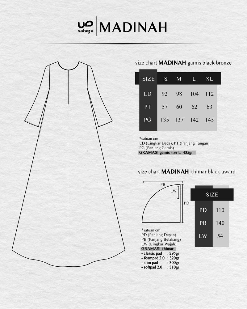 MADINAH GAMIS BLACK BRONZE