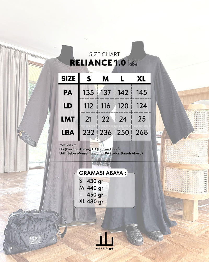 RELIANCE 1.0 SILVER ABAYA GRAY